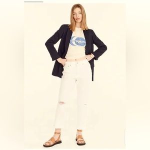 J Crew White Slouchy Boyfriend Jean